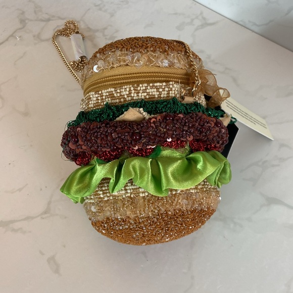 New Trending Hard to Find Burger Beaded Bag Purse Crossbody Made in INDIA Viral - Picture 2 of 5
